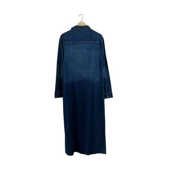 Vintage Desert Diva X-Large Sherry Holt Jean Denim Snap Dress Blue Womens - Picture 2 of 16